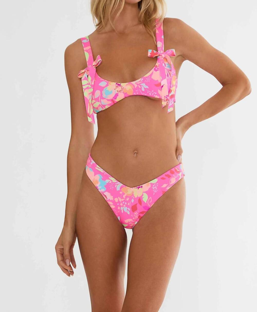 NEW BEACH RIOT darlene bikini top and vanessa bikini bottom in bloom lagoon